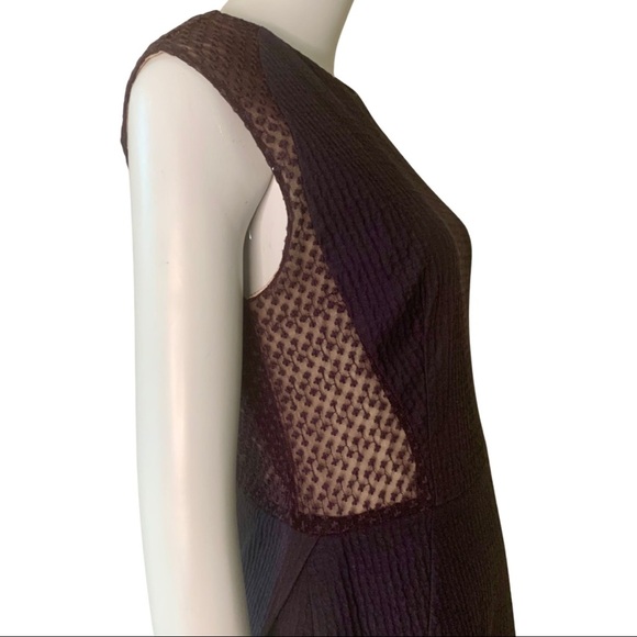 O’2ND Peplum Embroidered Sheer Sleeveless Blue Dress Size 8 - Picture 6 of 15